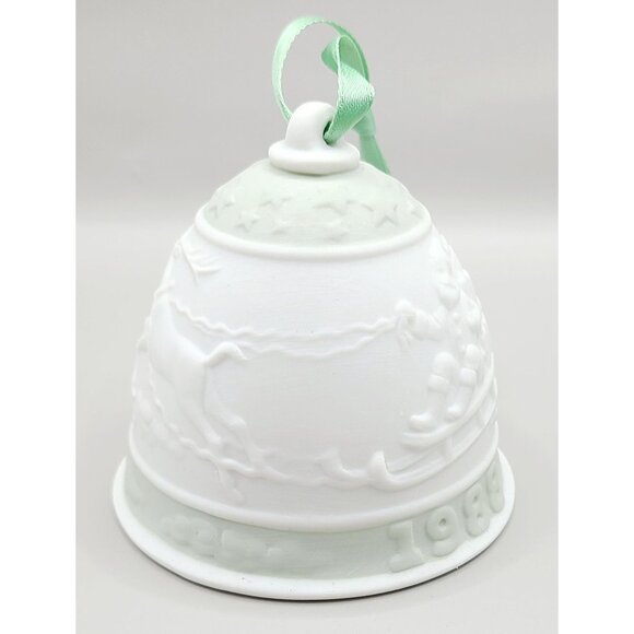 Lladro 1988 Christmas Bell Ornament Box & Certificate Porcelain Santa Reindeer - Picture 5 of 11